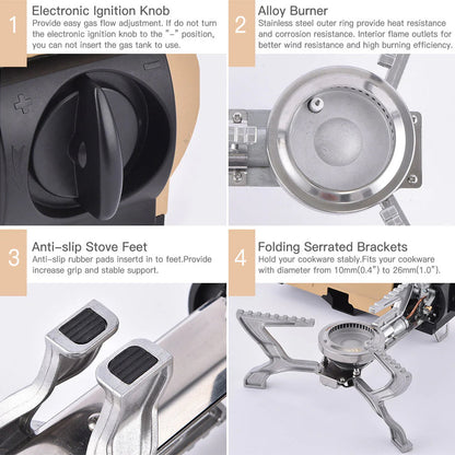 🔥 Outdoor Mini Portable Folding Gas Stove